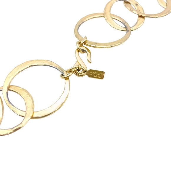 Vintage KJL Circle Link Chain Belt or Necklace with Gold Tone Hook Clasp, Chic main image 3